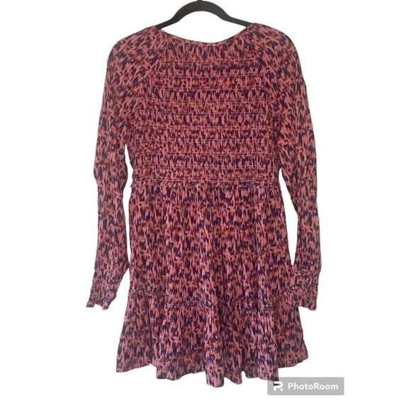 Beachlunchlounge collection bell sleeve smocked and tiered mini dress Medium - Picture 3 of 4